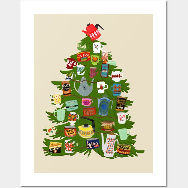 Coffee Christmas tree Wall Art by jenblove